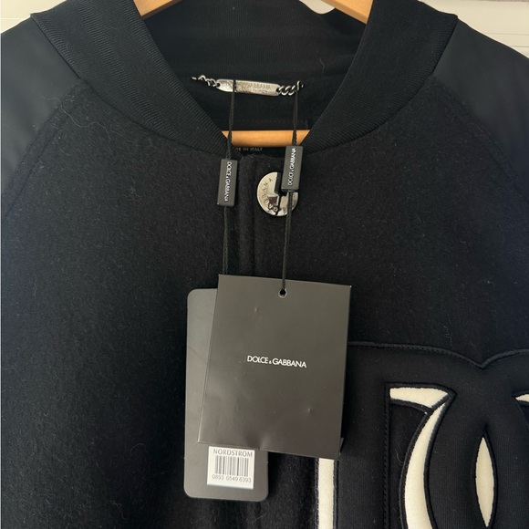 Dolce & Gabbana NEW Black Men's Bomber varsity Jacket with Contrast Logo - Picture 5 of 5
